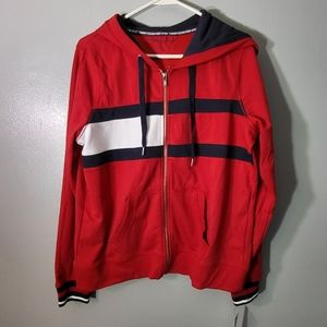 ❌SOLD❌ Tommy Hilfiger Sport Full Zip Big Flag Red Hoodie Men's Size L NWT